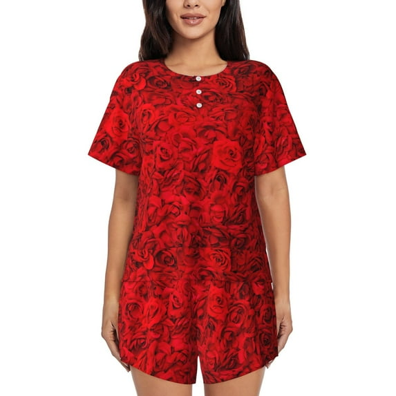 Xecao Red Rose print Swimsuit for women, Summer-ready, sporty style.Quick-dry fabric. Many sizes & colors.