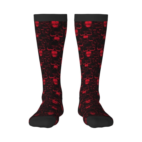 Xecao Red Skulls 2 Print Compression Socks for Both Men And Women for Running, Travel, Flight, Nurse
