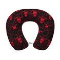 thumbnail image 1 of Xecao Red Skulls 2 Print Memory Foam Cervical Neck Pillow Versatile U-Shaped Pillows for Home,Office,Camping,Travelling,Soft Washable Cover, 1 of 8