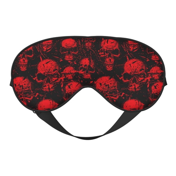 Xecao Red Skulls for Soft Fluffy Sleeping Blindfold, Nap eye cover tailored for the utmost comfort for girls, women, kids, and adults.