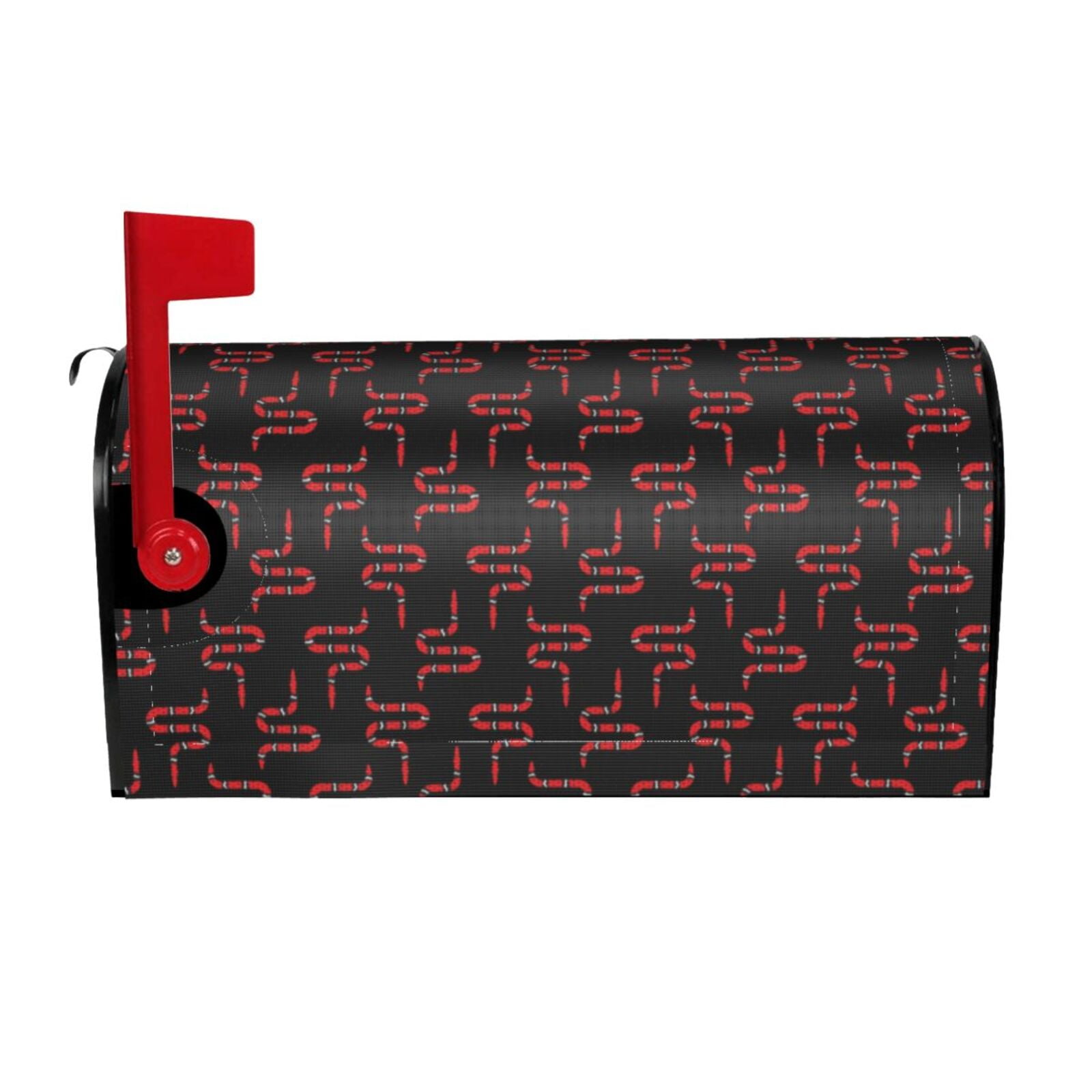 Xecao Red Snake for Mailbox Cover with Magnetic Strips, Waterproof and Sunscreen, Adds a Decorative Touch to Your Garden Yard.