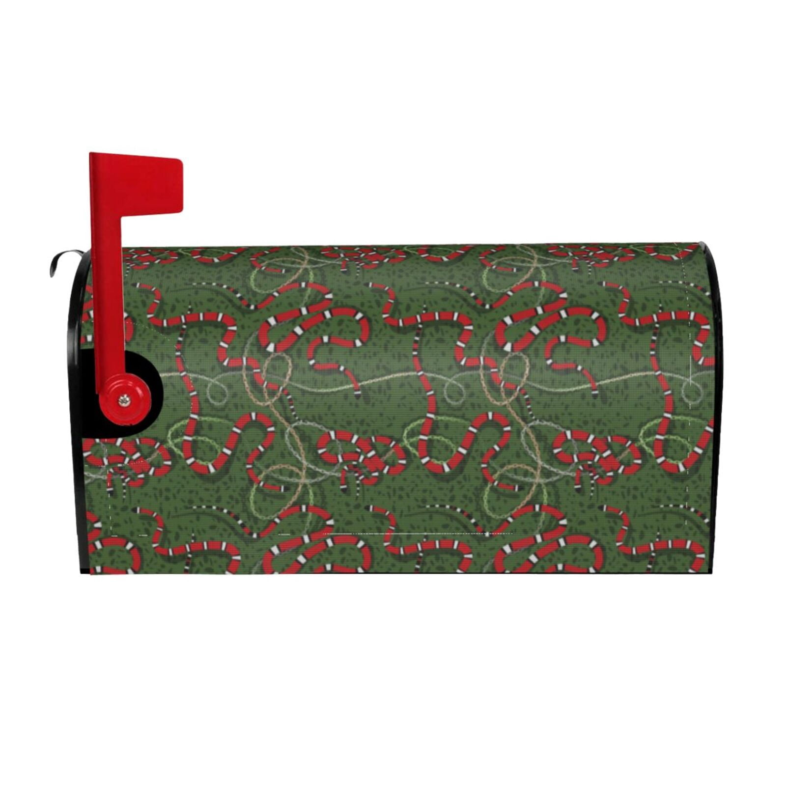 Xecao Red Snake for Mailbox Cover with Magnetic Strips, Waterproof and Sunscreen, Adds a Decorative Touch to Your Garden Yard.