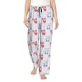 thumbnail image 1 of Xecao Red Squirrel And Blue Rabbit Women's Straight Lounge Pajama Pants: The Epitome of Relaxed Sleepwear, 1 of 9