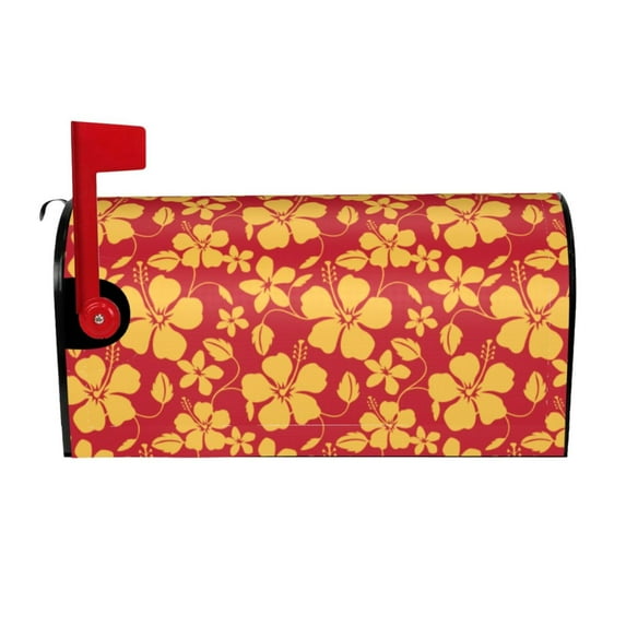 Xecao Red Vintage Flowers for Mailbox Cover with Magnetic Strips, Waterproof and Sunscreen, Adds a Decorative Touch to Your Garden Yard.