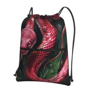 Xecao Red Viper Jungle Intensity for Drawstring Bags,Pull String Backpack Bags,String Bag Sackpack