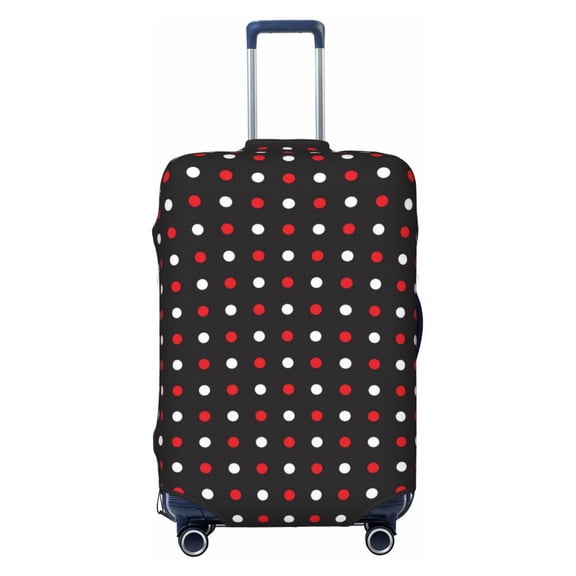 Xecao Red and white polka dots print Elastic Luggage Cover, with double-sided print , is perfect for travel, business, and daily use