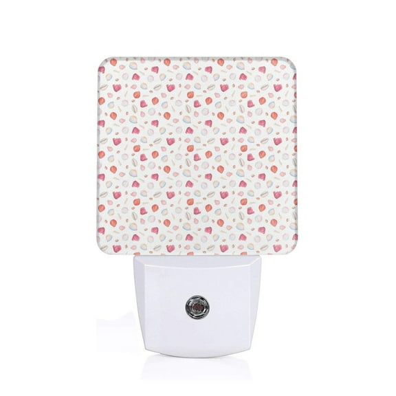 Xecao Red coral and scallop seashell for Night Light - a Wall-mounted LED Fixture with A Dusk-to-dawn Sensor, Ideal for Bedrooms, Bathrooms, Hallways, and Kitchens-EU