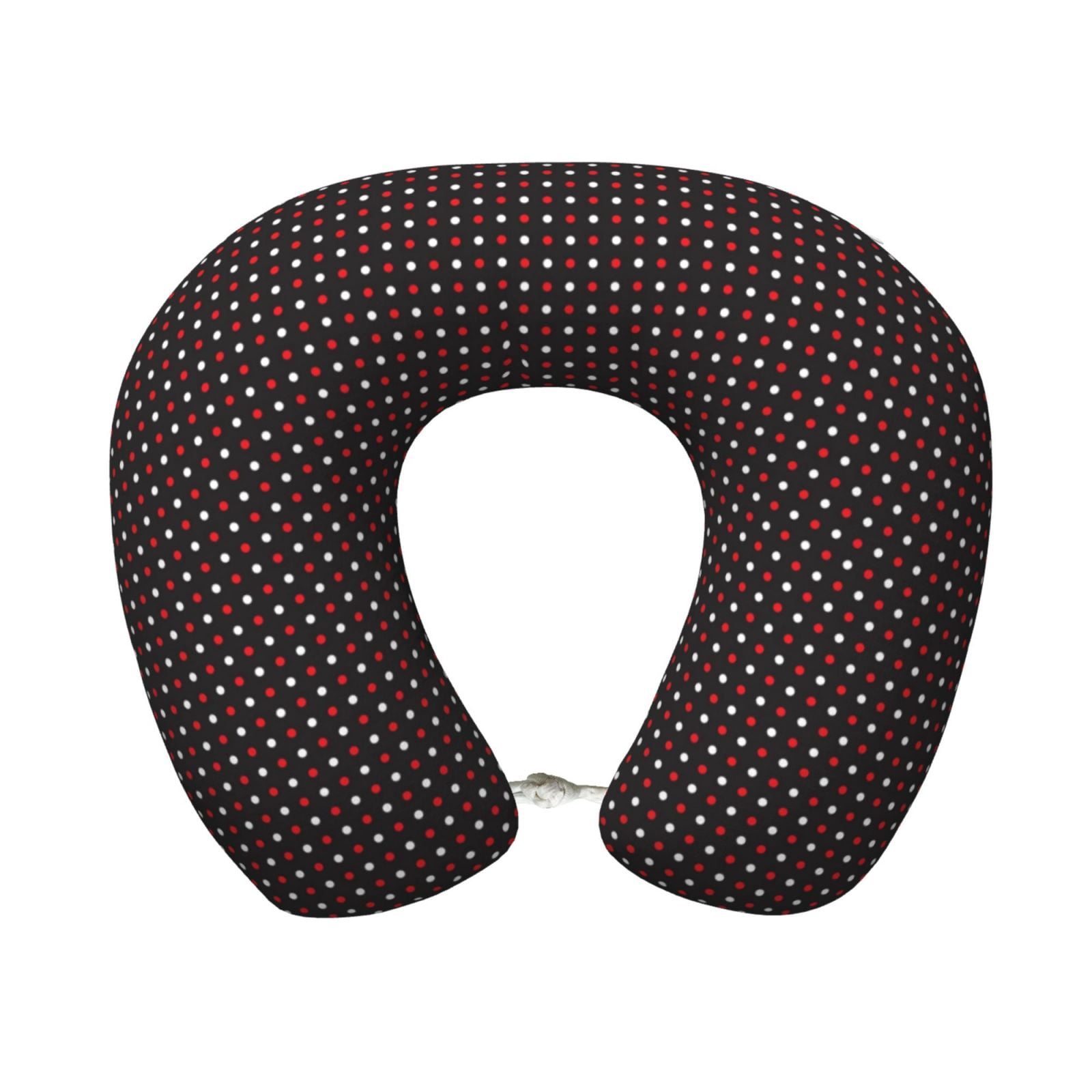 Xecao Red and white polka dots Print Memory Foam Cervical Neck Pillow Versatile U-Shaped Pillows for Home,Office,Camping,Travelling,Soft Washable Cover