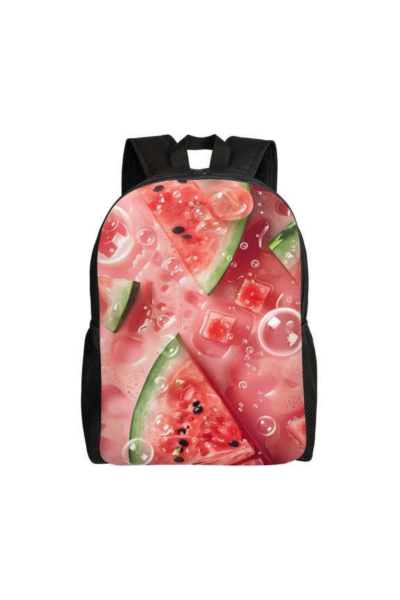 Refreshing Watermelon Slices Print School Backpack with Laptop Compartment Small Travel Laptop Backpack for Women Men Waterproof College Backpack Simple School Bag