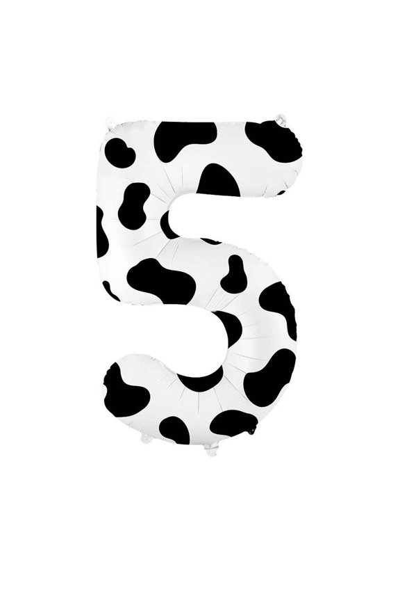 Cow Print Birthday Decorations 40" Number Foil Balloons 0-9 Farm Theme Party Supplies for Baby Shower Wedding Anniversary Kids Birthday Party Decor