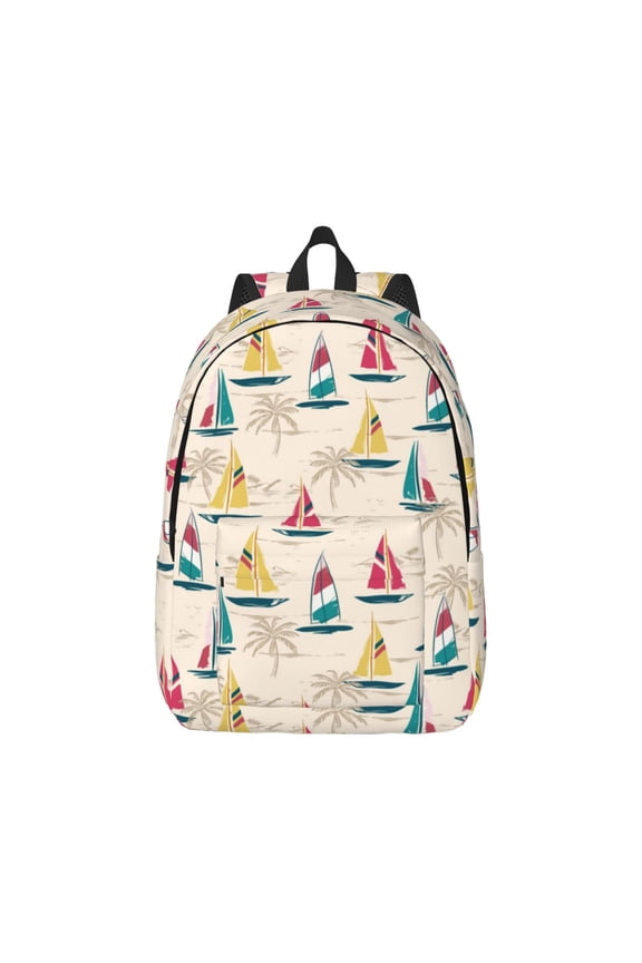 Reto Marine Nautical for Canvas College Laptop Backpack, Durable Rucksack Travel Notebook Bag School Backpack Book Bag for Men Women