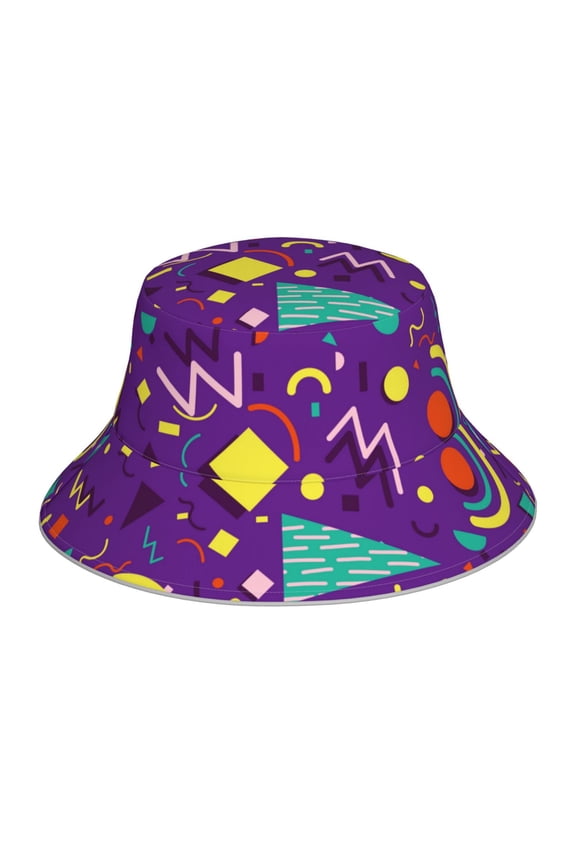 Retro 80s Style Print Men and Women Night Reflective Hat Runner Cap Visor Bucket Hat Boonie Cap