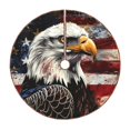 thumbnail image 1 of Xecao Retro American Eagle A Pattern Christmas Tree Skirt Round Xmas Tree Mat Base Cover for Holiday Home Decorations-30", 1 of 6