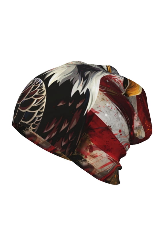 Retro American Eagle A Print Beanie Hat Toddler Girls Boys, Baby Hats Winter Warm Knitted Thermal, Kids Winter Caps