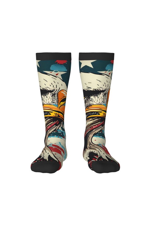Retro American Eagle Print Compression Socks for Both Men And Women for Running, Travel, Flight, Nurse