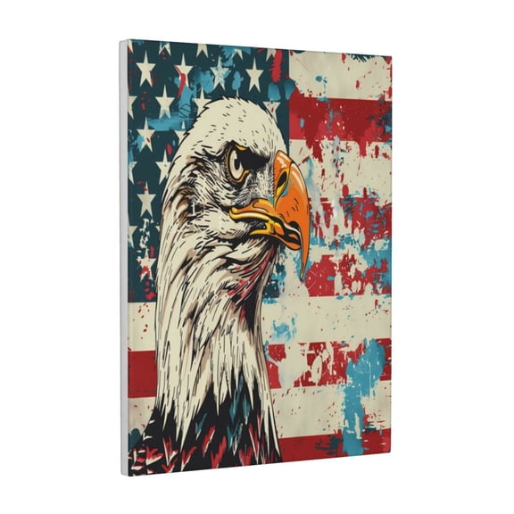 Xecao Retro American Eagle for Ready-to-Hang Canvas Art 12x16 Inches - Waterproof HD Print Solid Wood Frame for Gifting,Vertical