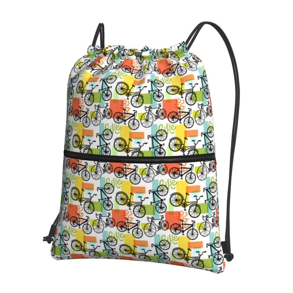 Xecao Retro Bike for Drawstring Bags,Pull String Backpack Bags,String Bag Sackpack