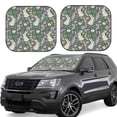 thumbnail image 1 of Xecao Retro Bunny Floral for Foldable Car Sun Shades (2-Pack) offer sun protection with an easy-fold design for convenient windshield shading., 1 of 7