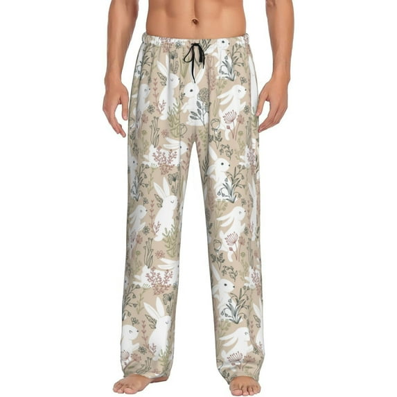 Xecao Retro Bunny Flower Men's Straight Lounge Pajama Pants: The Ultimate in Comfortable Sleepwear