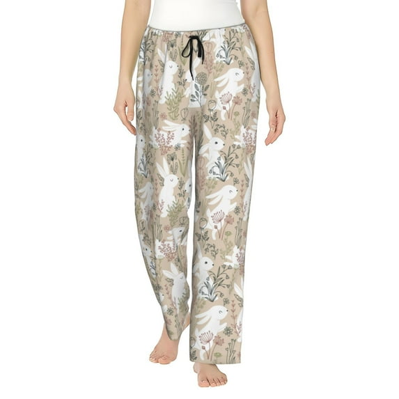 Xecao Retro Bunny Flower Women's Straight Lounge Pajama Pants: The Epitome of Relaxed Sleepwear