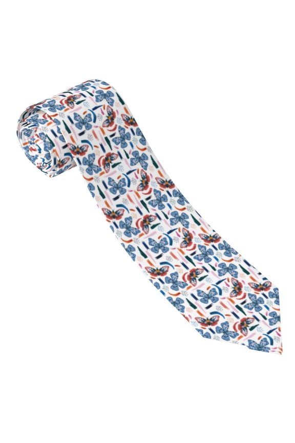 Retro Butterfly Print Tie For Men Necktie Woven Jacquard Neck Ties,Classic Men's Tie