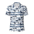 thumbnail image 1 of Xecao Retro Coconut Tree for Mens' Casual Short Sleeve Button-Down Polo Shirts for a Classic Golf Look, 1 of 9