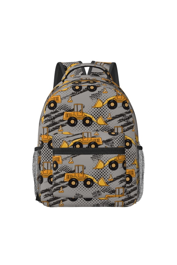 Retro Excavator Travel Backpack: A spacious, stylish computer backpack ideal for men and women, perfect for college, school, or daily travels