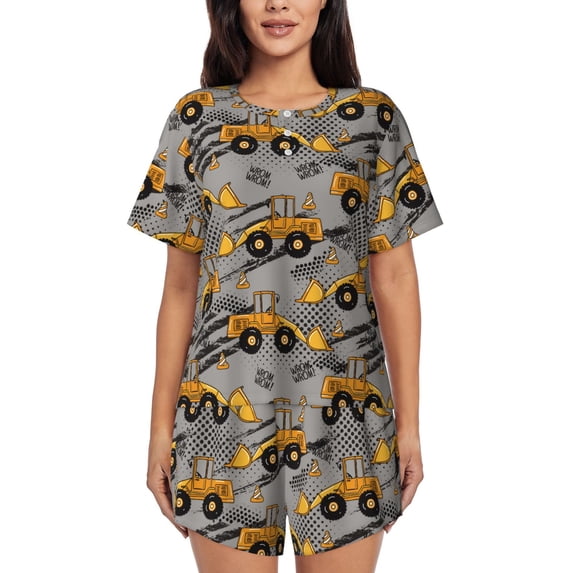 Xecao Retro Excavator print Swimsuit for women, Summer-ready, sporty style.Quick-dry fabric. Many sizes & colors.