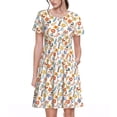 thumbnail image 1 of Xecao Retro Floral for Women Summer Short Sleeve Midi Dress with Pockets Casual Aline Flowy Tshirt Dress Vocation Beach Sundress, 1 of 6