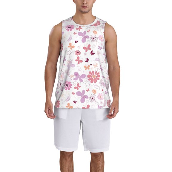 Xecao Retro Floral print basketball shirt for both men and women, a unisex basketball jersey perfect for theme parties-XX-Large