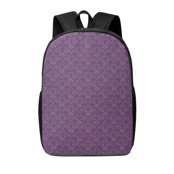 Xecao Retro Florals Purple print Travel Backpack, Large Computer Backpack for Men Women, College School Rucksack Book Bag