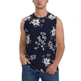 thumbnail image 1 of Xecao Retro Flower Print Men's Tank Top: Sleek Sleeveless Tee for Casual Sports and Beach Occasions-Medium, 1 of 7