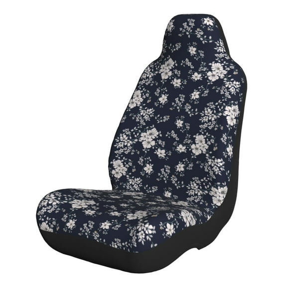 Xecao Retro Flower for Automotive Seat Covers for Cars Trucks and SUVs – Gray Car Seat Covers for Front Seats, Truck Seat Protectors-1