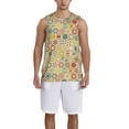 thumbnail image 1 of Xecao Retro Geometry print basketball shirt for both men and women, a unisex basketball jersey perfect for theme parties-Small, 1 of 6