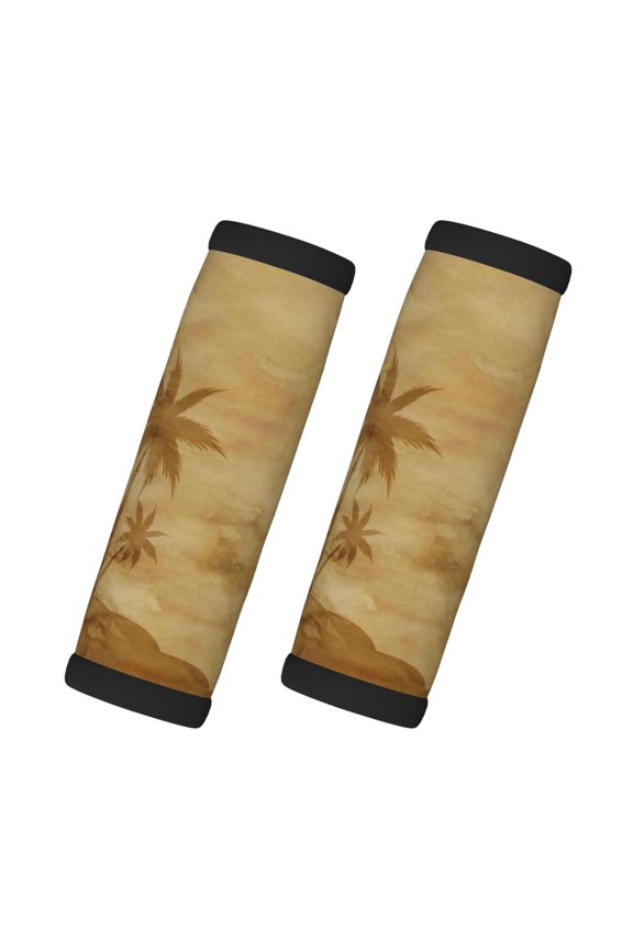 Retro Palm Tree Print 2 Pack Luggage Handles Wrap Grips Identifiers Bright Luggage Markers, Unique Travel Essentials,Bright Luggage Markers