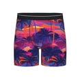 thumbnail image 1 of Xecao Retro Palms Print Boxer Briefs for Men's Stretch Moisture-Wicking Underwear, Mid-Rise Classics breathable fabric, 1 of 7