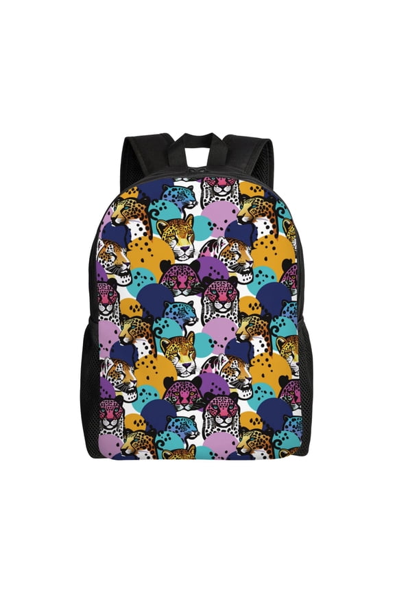 Retro Panther Print School Backpack with Laptop Compartment Small Travel Laptop Backpack for Women Men Waterproof College Backpack Simple School Bag