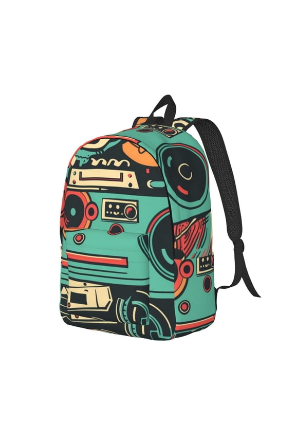 Retro Pop Art Collage for Canvas College Laptop Backpack, a Durable Rucksack for Both Men and Women, ideal for travel, school, and daily use Bag-Medium