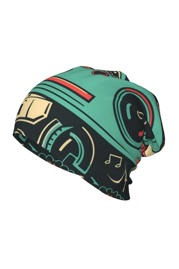 Retro Pop Art Collage Print Beanie Hat Toddler Girls Boys, Baby Hats Winter Warm Knitted Thermal, Kids Winter Caps