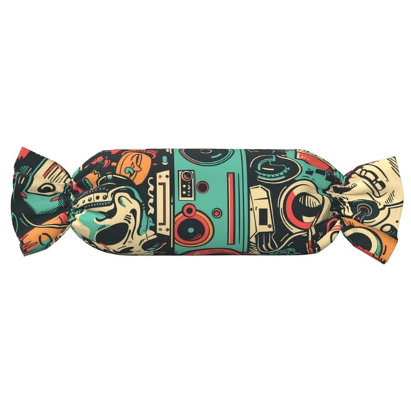 Xecao Retro Pop Art Collage Print+Candy-Inspired Plush Pillow for Men Women Suitable for Beds, Sofas, Game Rooms Drawstring Closure