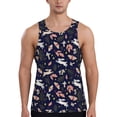 thumbnail image 1 of Xecao Retro Rabbit Flower Men's Tank Top Workout Quick Dry Sleeveless Gym Jogging Muscle Shirts Summer Swim Beach Tops, 1 of 9