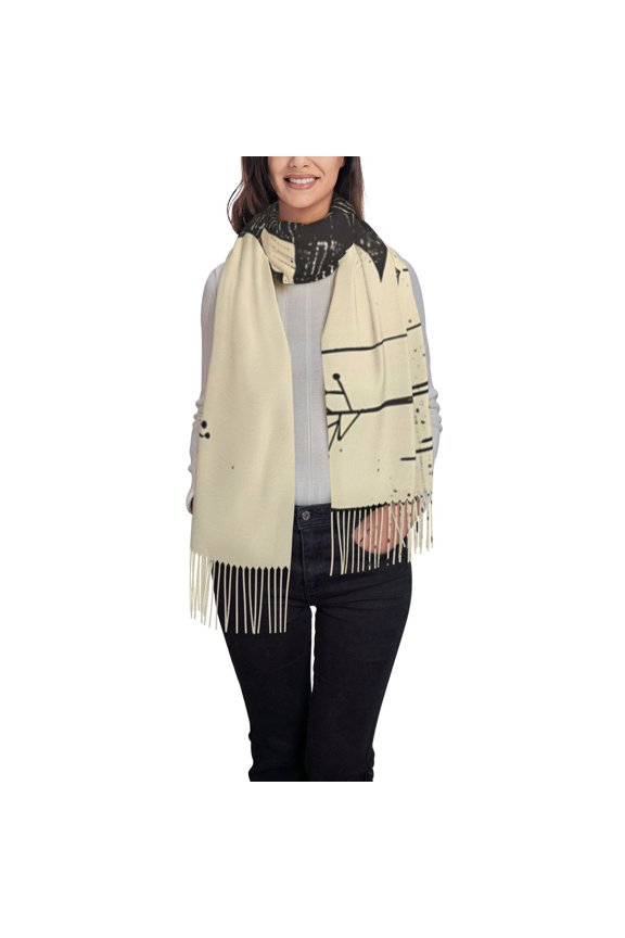 Retro Raccoon Graphic Print Pattern Womens Winter Scarf Fall Scarf Oversized Large Scarf for Women Warm Shawl Wrap