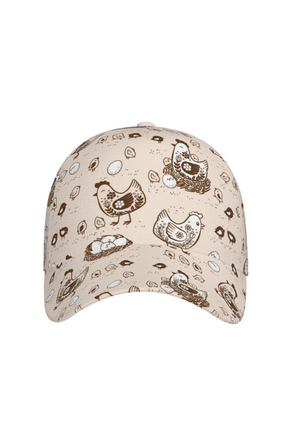 Retro Rooster for Baseball Cap: Unisex, crafted from classic polyester twill fabric, featuring a soft unconstructed design