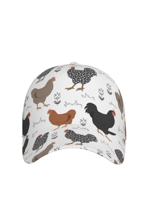 Retro Rooster for Baseball Cap: Unisex, crafted from classic polyester twill fabric, featuring a soft unconstructed design