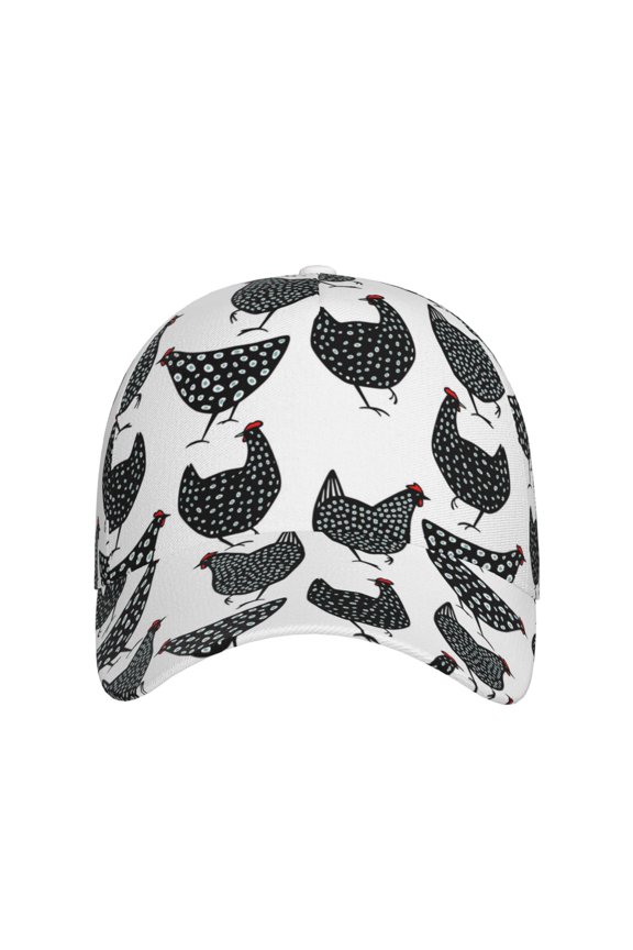 Retro Rooster for Baseball Cap: Unisex, crafted from classic polyester twill fabric, featuring a soft unconstructed design