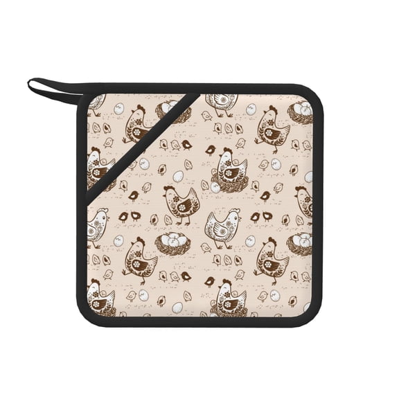 Xecao Retro Rooster for Silicone Trivet Mats - Heat Resistant Pot Holders, Multipurpose Non-Slip Hot Pads
