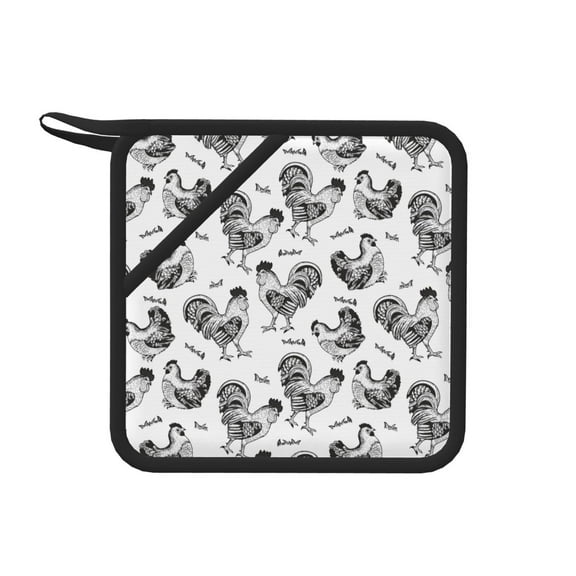 Xecao Retro Rooster for Silicone Trivet Mats - Heat Resistant Pot Holders, Multipurpose Non-Slip Hot Pads