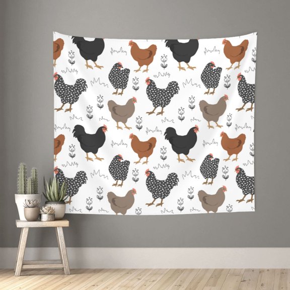 Xecao Retro Rooster patten Tapestry 60x51 Inches Wall Hanging Poster Tapestry for Living Room Bedroom Home Decor