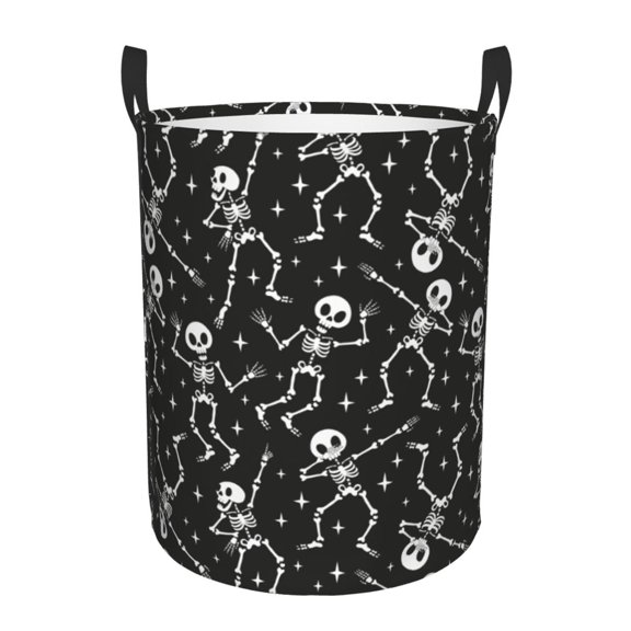 Xecao Retro Skeleton Dancing On Halloween Party Print Laundry Basket,Laundry Hamper Designed for Storage Dirty Clothes Hamper,Collapsible Laundry Baskets-Medium