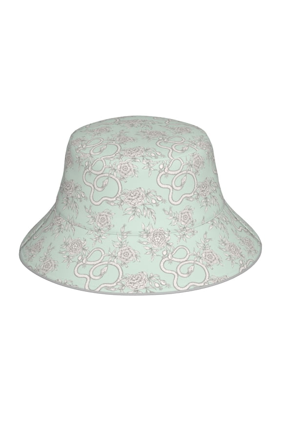 Retro Snake Print Men and Women Night Reflective Hat Runner Cap Visor Bucket Hat Boonie Cap